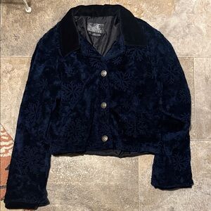Tsunami Navy Snowflake Pattern Fleece Jacket